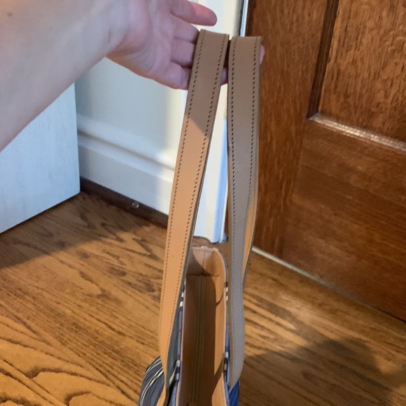 Blue plaid Burberry Tote with trademark horse logo. - Picture 12 of 13